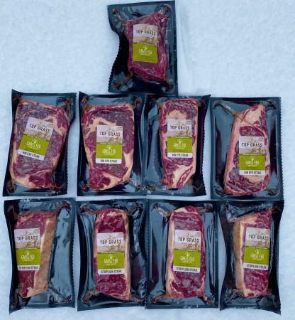 Premium Steak Pack code 16519 ( 2-170 gram Tenderloins, 4-255 gram  Rib Eyes, 4-255 gram  Strip-loins ) image